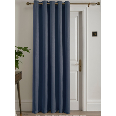 Fusion Strata Single Panel Eyelet Door Curtain in Navy  | TJ Hughes