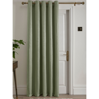 Fusion 'Strata' Dim out woven Eyelet Single Panel Door Curtain in Green | Size: 168 cm width x 214 cm drop