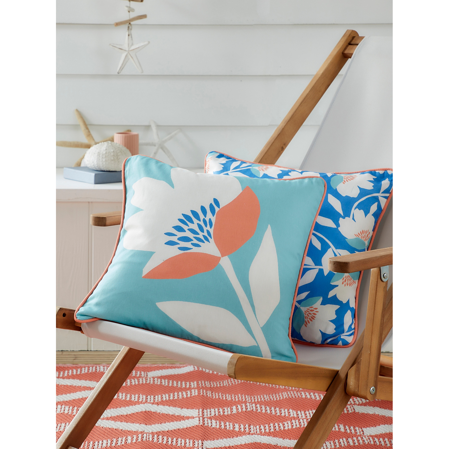 Fusion - Luna Outdoor - Water & UV Resistant Filled Cushion - 43 x 43cm in Duck Egg - Image 3