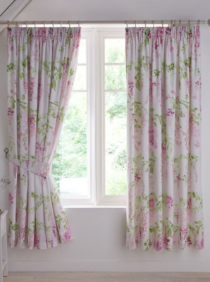 Dreams & Drapes Wisteria Pencil Pleat Curtains in Pink | Home