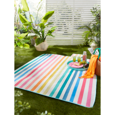 Fusion Carlson Stripe Picnic Blanket in Multi  | TJ Hughes