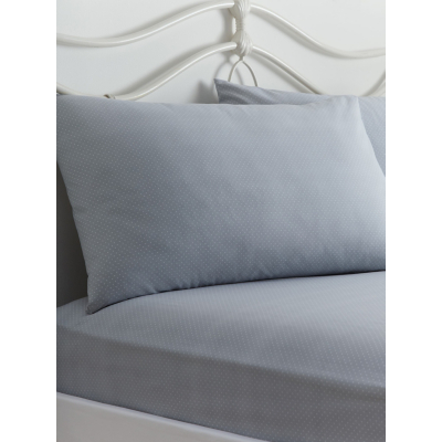 George Dreams & Drapes Grey Kristen Fitted Bed Sheet & Pillowcase Set