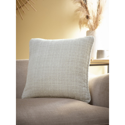 Appletree 'Alba' Textured Chenille Filled Cushion in Ivory | Size: 43 cm x 43 cm