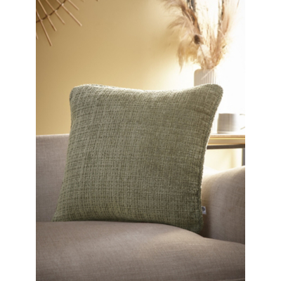 Appletree 'Alba' Textured Chenille Filled Cushion in Green | Size: 43 cm x 43 cm
