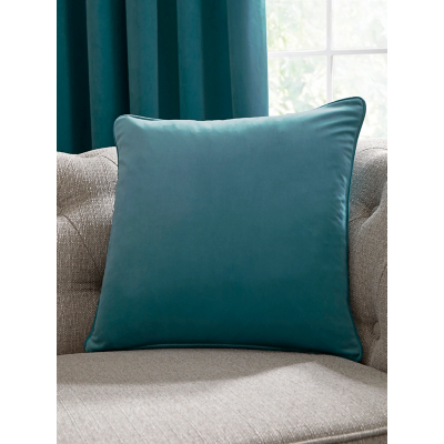 Laurence Llewelyn-Bowen 'Montrose' Luxury Filled Plain Velvet Cushion in Teal | Size: 43cm x 43cm