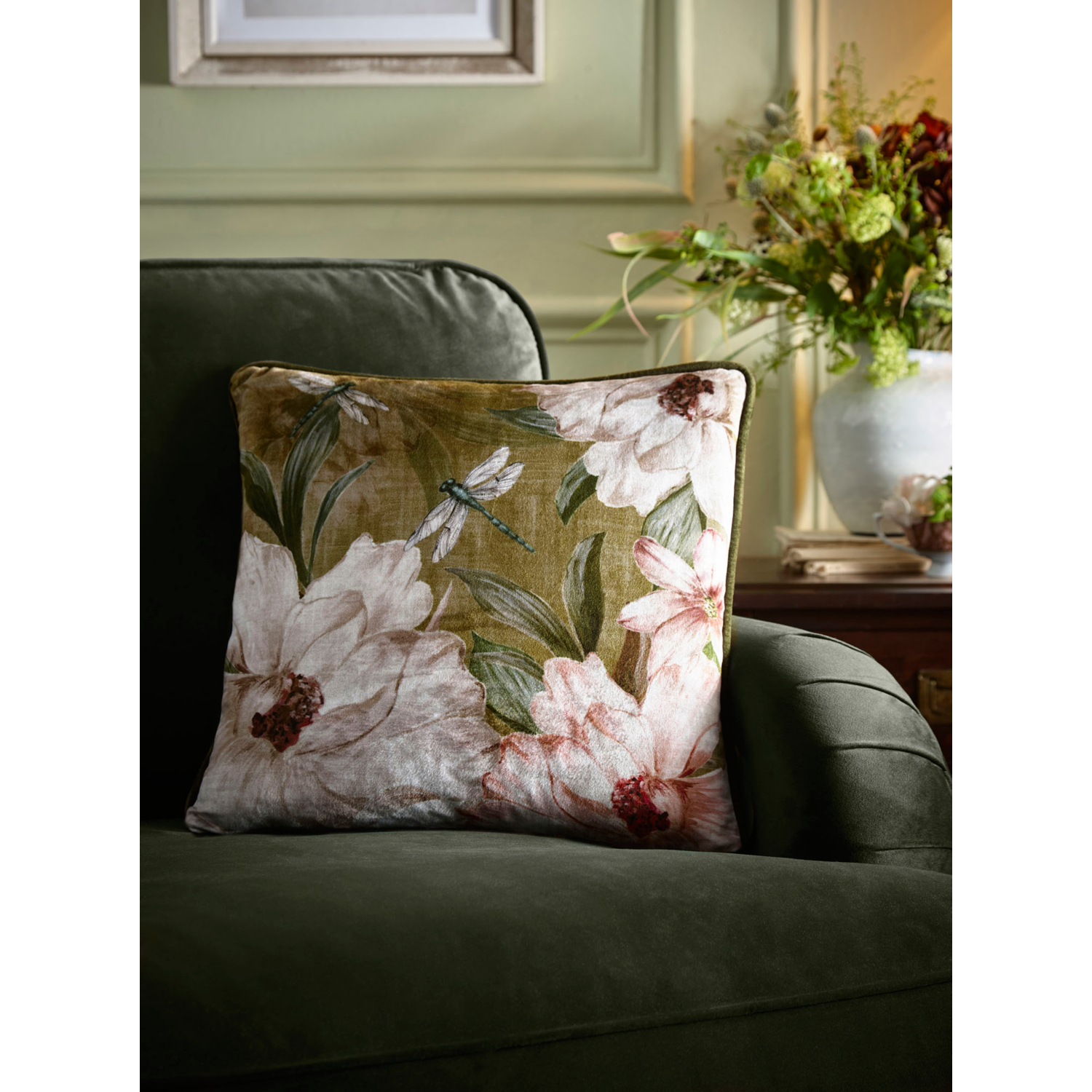 Apple Olive Green Appletree Fiorella Filled Cushion