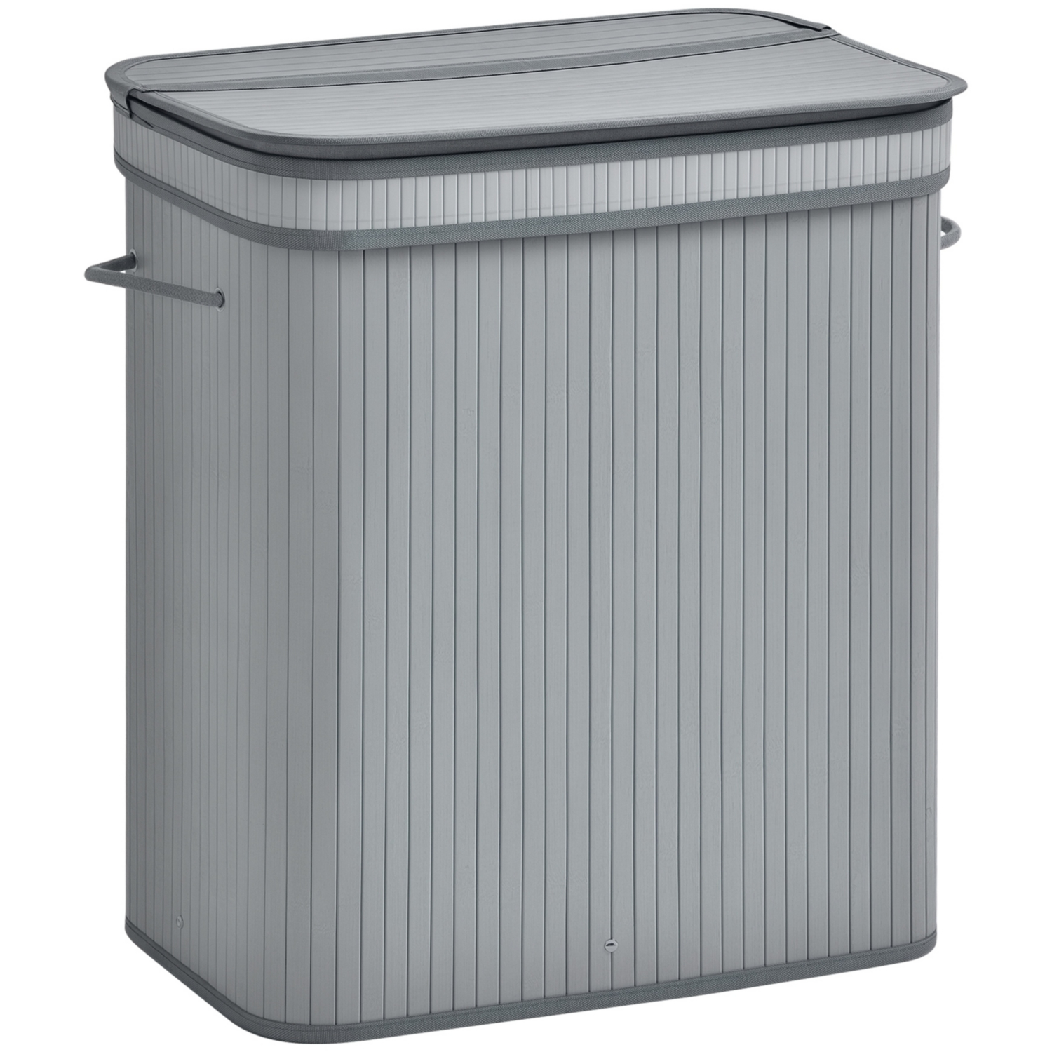 Homcom Bamboo Laundry Basket - Grey / 32Cm - Image 9
