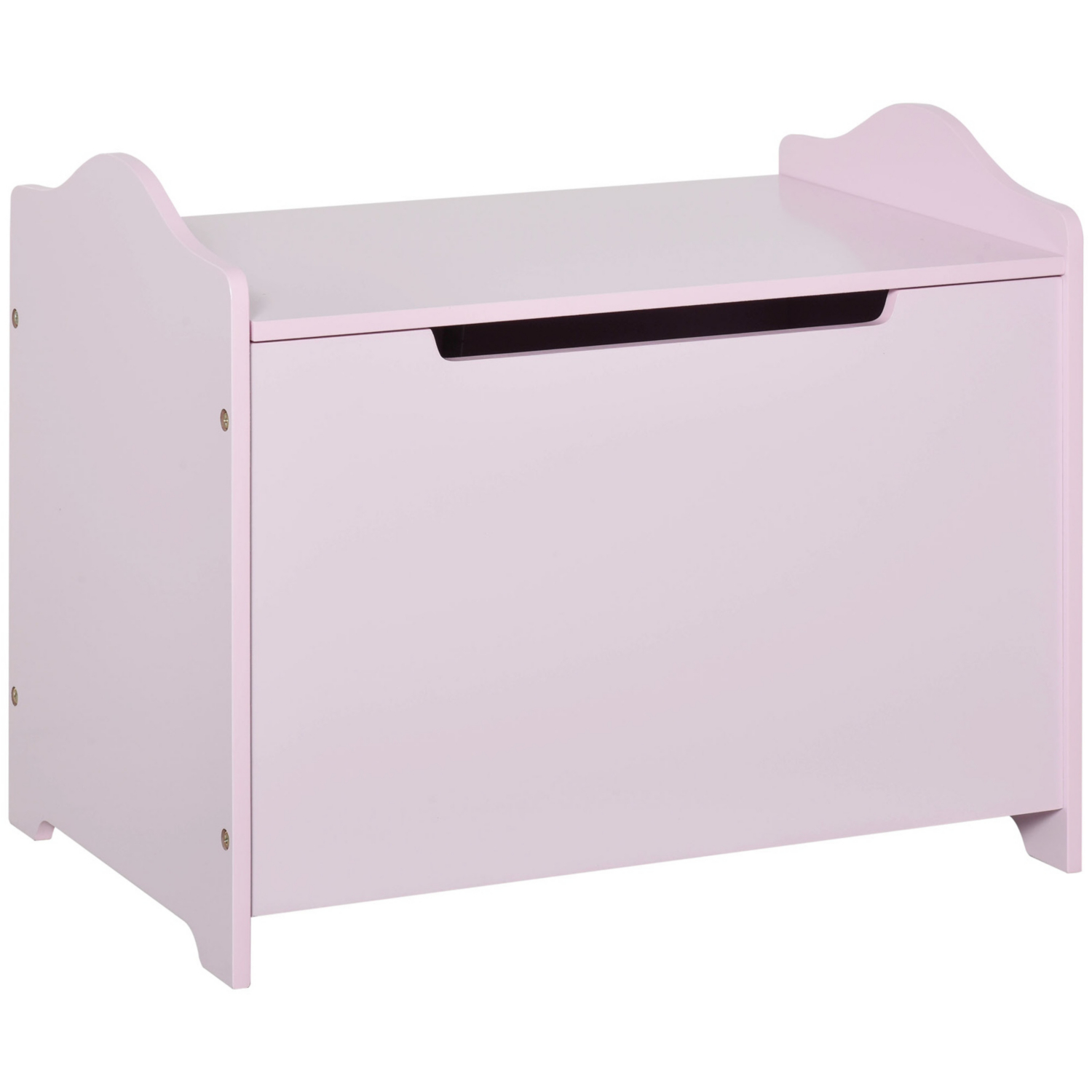 George Pink Homcom Kids Wooden Toy Box With Lid