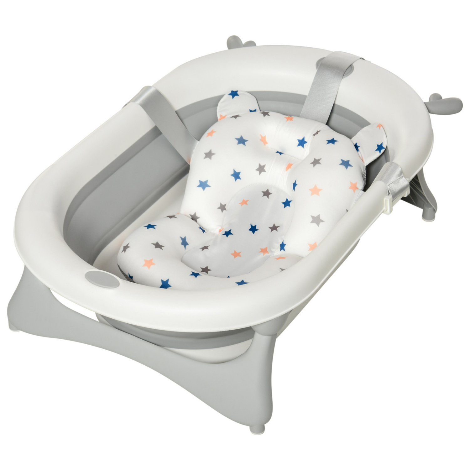 Homcom Foldable Baby Bath Tub Ergonomic With Temperature-Induced Water Plug - Image 6