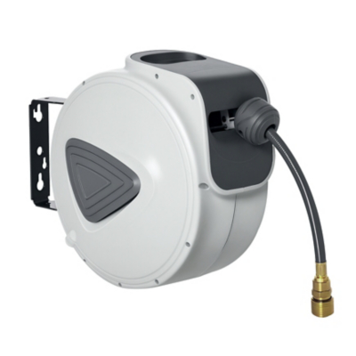 DURHAND Retractable Air Hose Reel Auto Self-Winding Wall Mounted 1/4" 10m+90cm, Grey