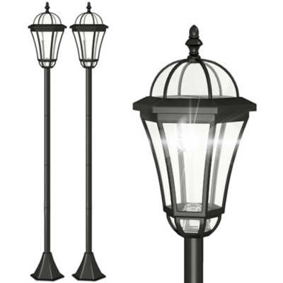 Outsunny - 2 pcs led Garden Lights Lamp Solar Powered Lantern Auto Switch Patio