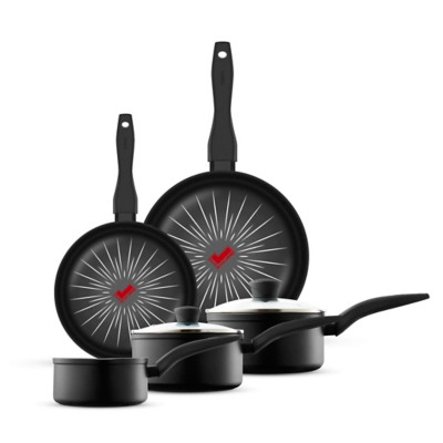 Tower Smart Start Forged 5 Piece Cookware Set Black