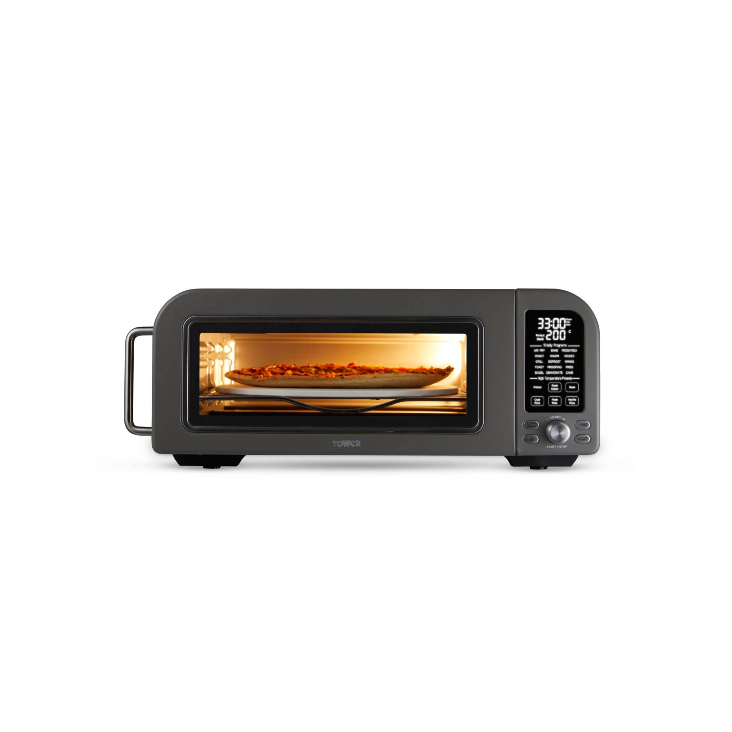 Tower Unisex Grey Pizza Oven, Elite,, 2000W, T17141, & Chrome 18L - Image 6