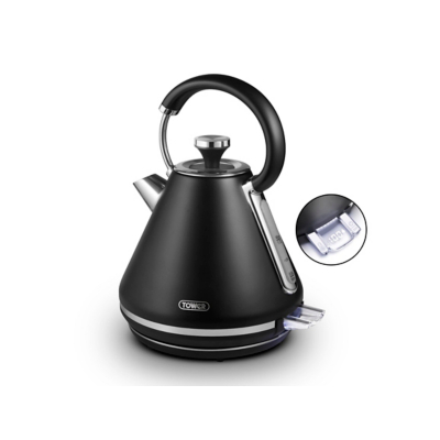 George Tower Black Mirage 1.7L Variable Kettle with Chrome Trim - Black