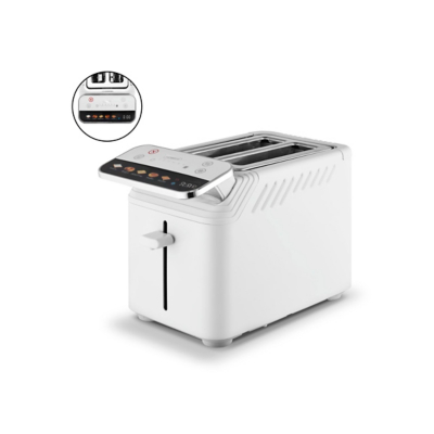 George White Tower Mirage 2 Slice Digital Toaster With Chrome Trim - White