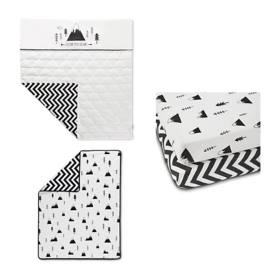 Ickle Bubba The Mono Mountains Collection 4pc Cot Bedding Set Baby