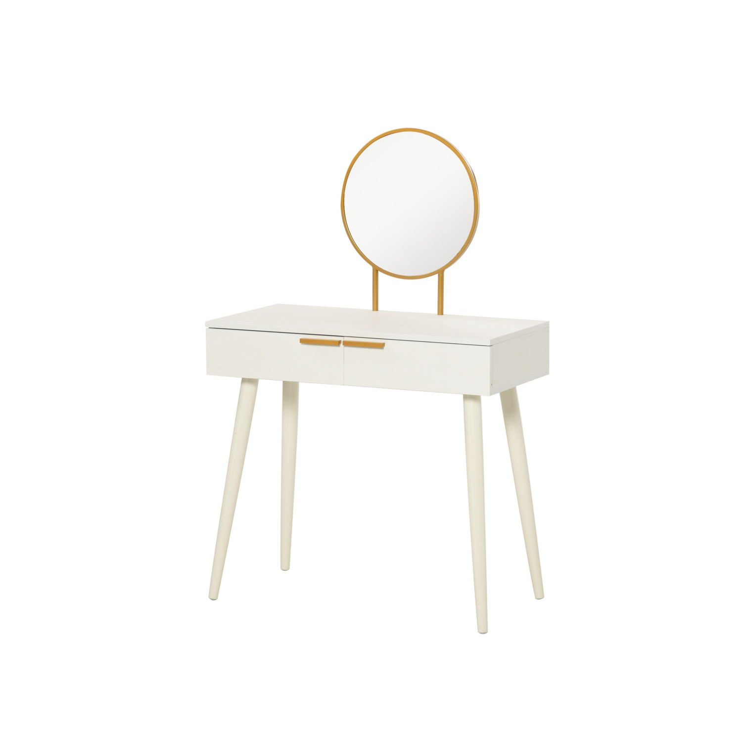 George White Homcom Dressing Table Round Mirror