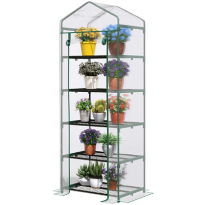 Outsunny Mini Greenhouse PVC Cover 69x49x193cm - Green, Green