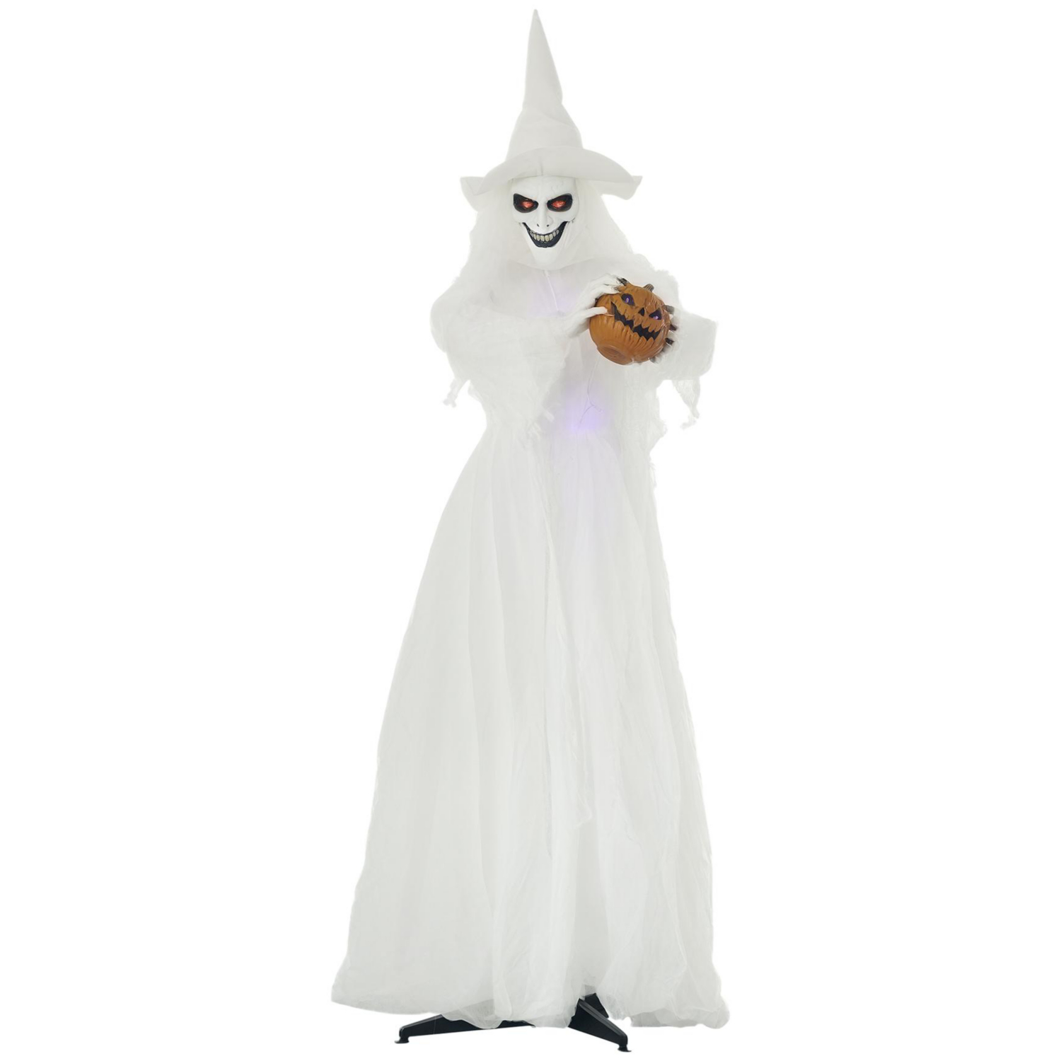 Outsunny 72'' White Witch Ghost Halloween Prop Decoration - LED Eyes - Bendable Arms - Indoor/Outdoor - Image 13