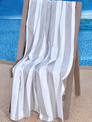 Sleepdown Quick Dry Striped Beach Towel Grey Home at ASDA