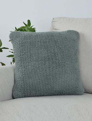 Sleepdown Green Boucle Chenille Cushion Home at ASDA