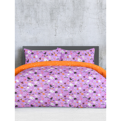 George Lilac Sleepdown Celestial Halloween Duvet Set - Double - George at Asda