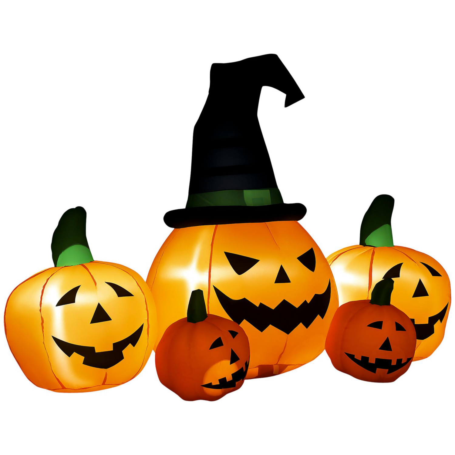 Outsunny 6Ft Inflatable Halloween Large Pumpkin In Hat W/ Led, Orange - Image 6