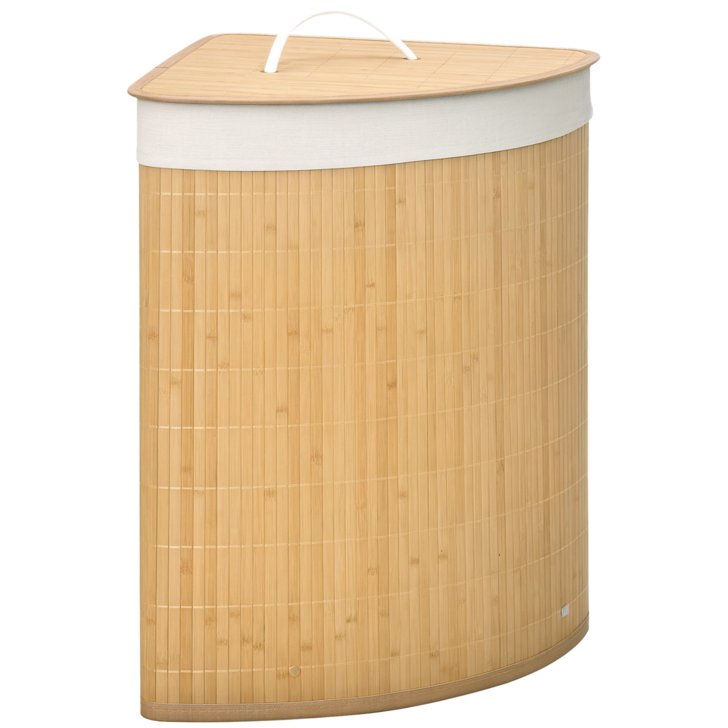 George Natural Homcom 55L Bamboo Corner Laundry Hamper