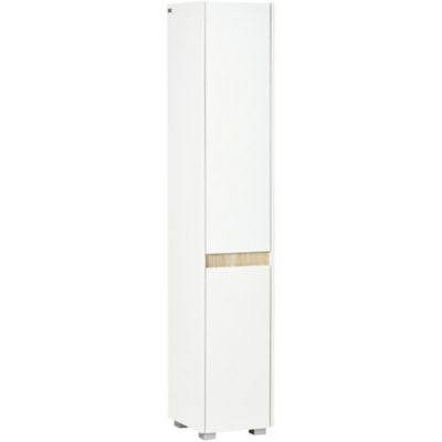 Kleankin 5-tier Modern Tall Bathroom Cabinet With Adjustable Shelves White, White