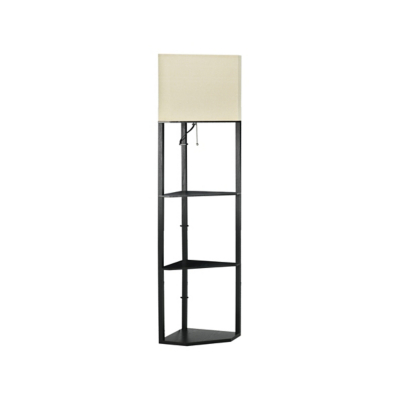 George Black Homcom Corner Floor Lamp With Shelves