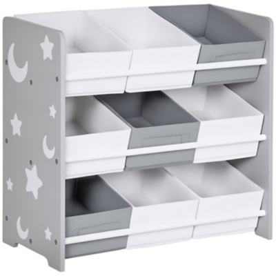 Zonekiz Storage Unit With 9 Removable Storage Baskets For Nursery Playroom - Grey, Grey