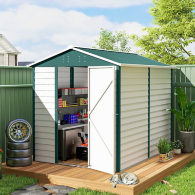 9 x 6 Storage Garden Shed Metal Green