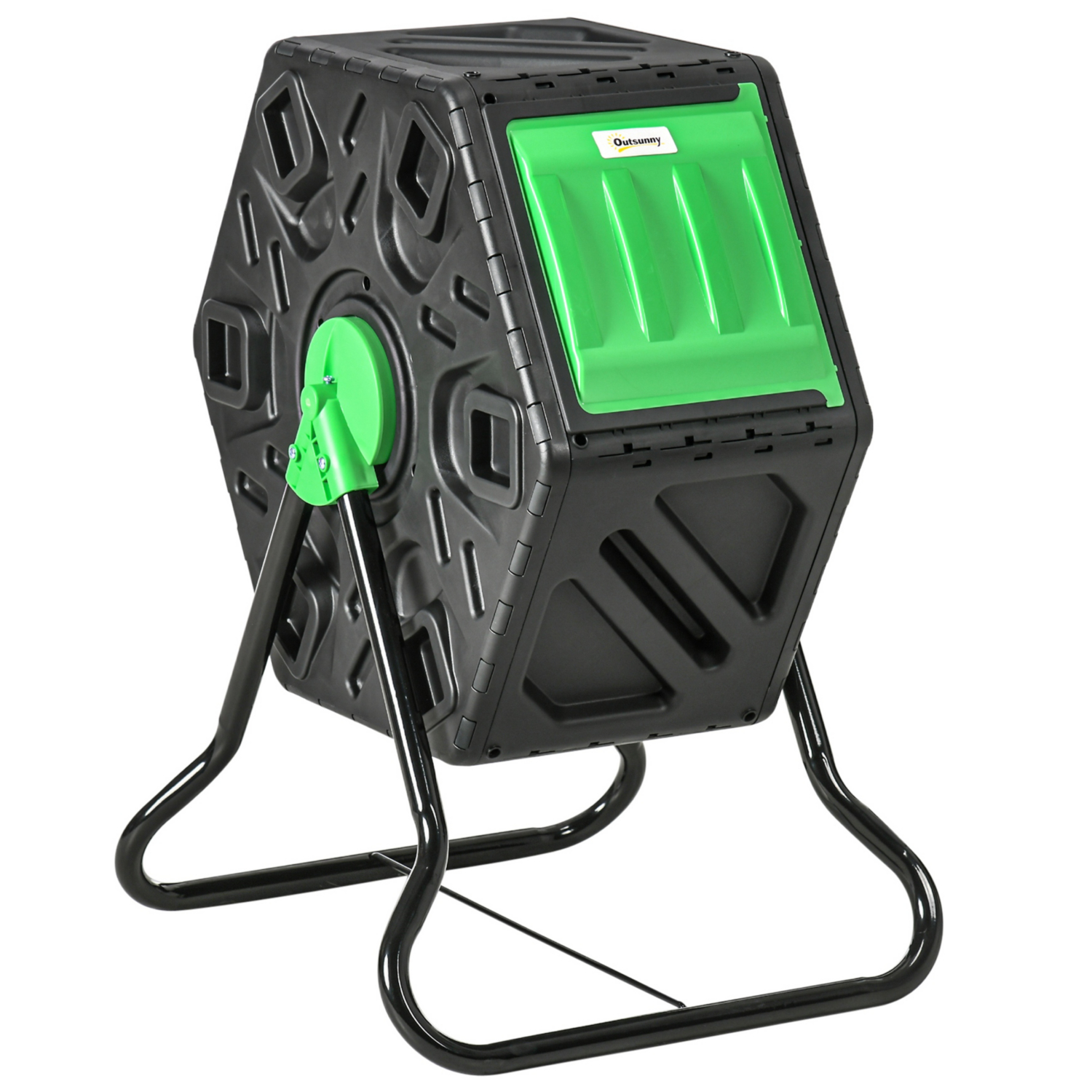 George Black Outsunny 65L Rotating Garden Compost Bin