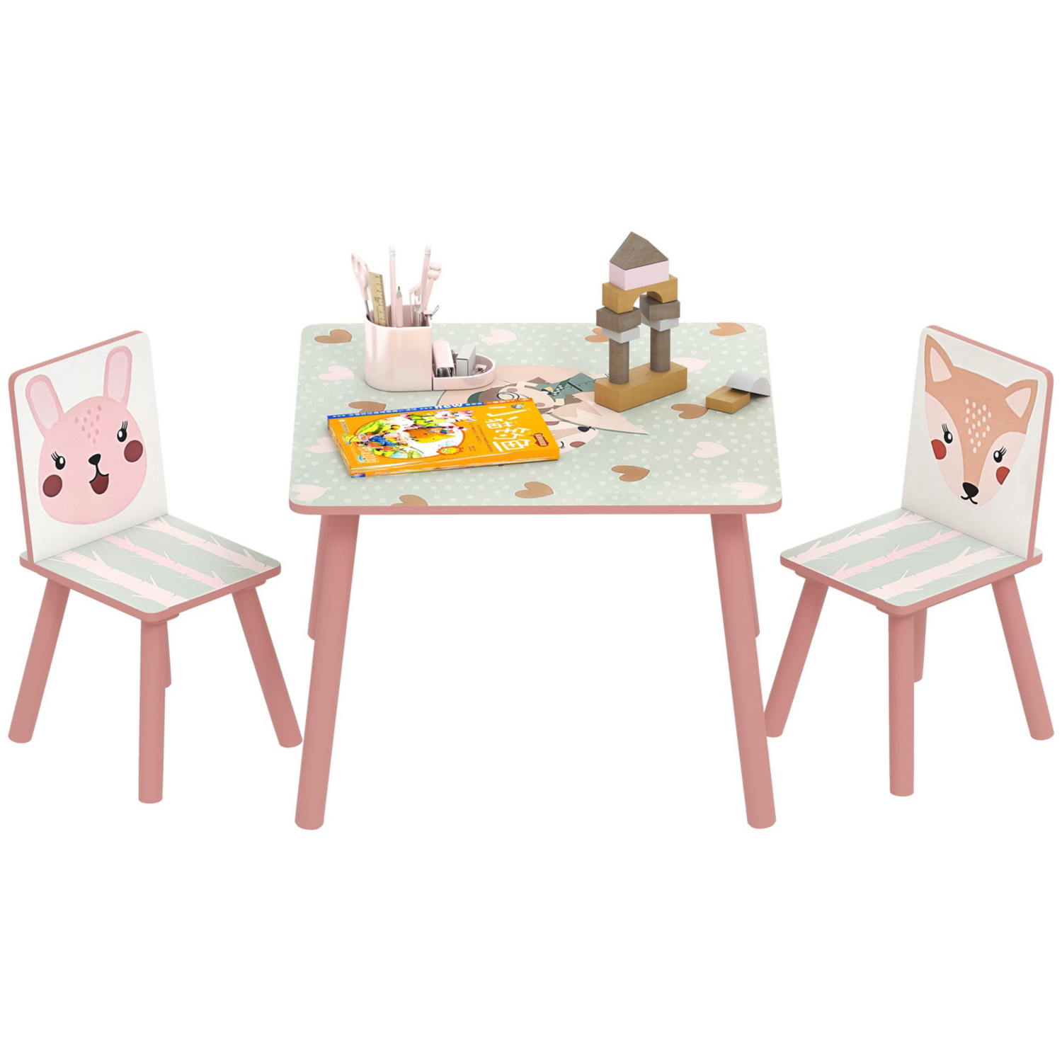 George Pink Zonekiz Woodland Kids Table And Chairs Set