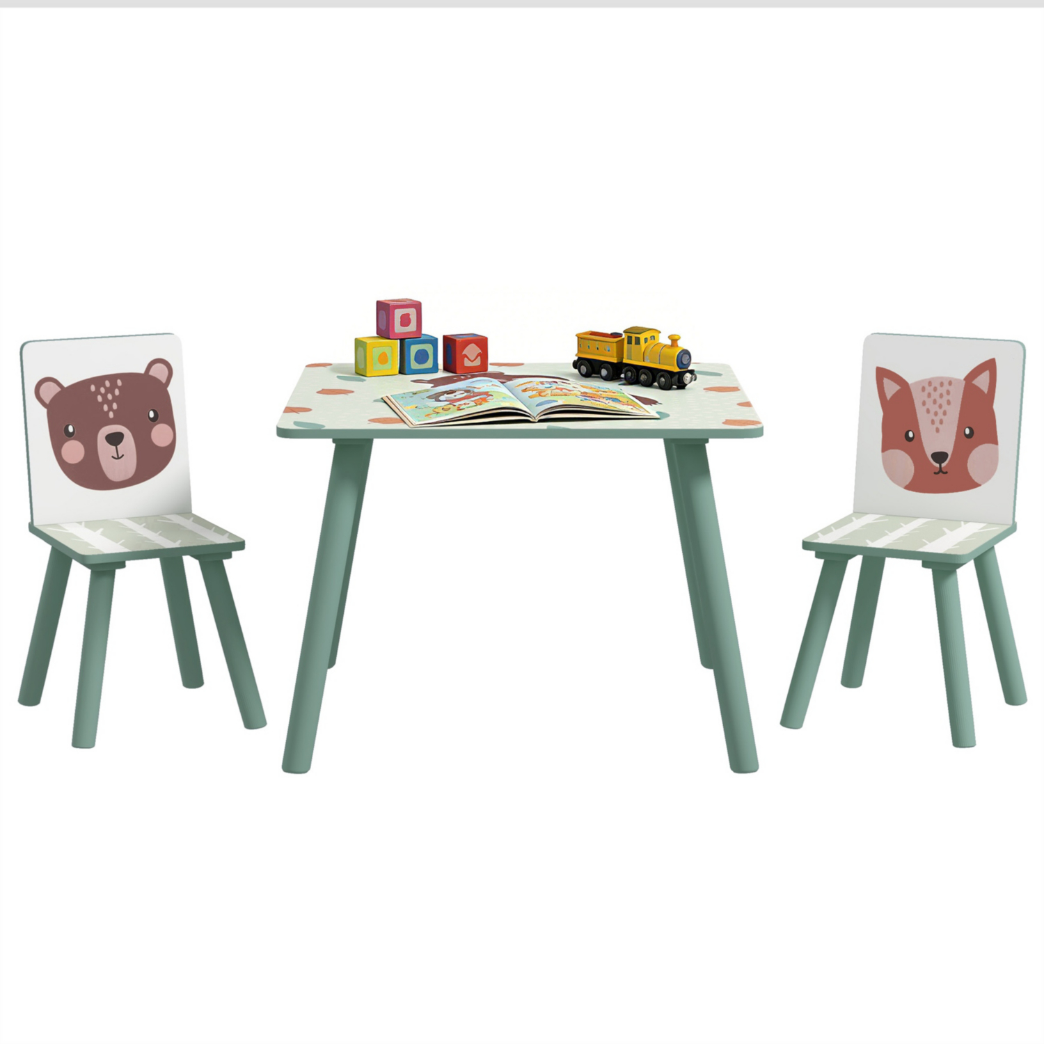 George Green Zonekiz Woodland Kids Table And Chairs Set
