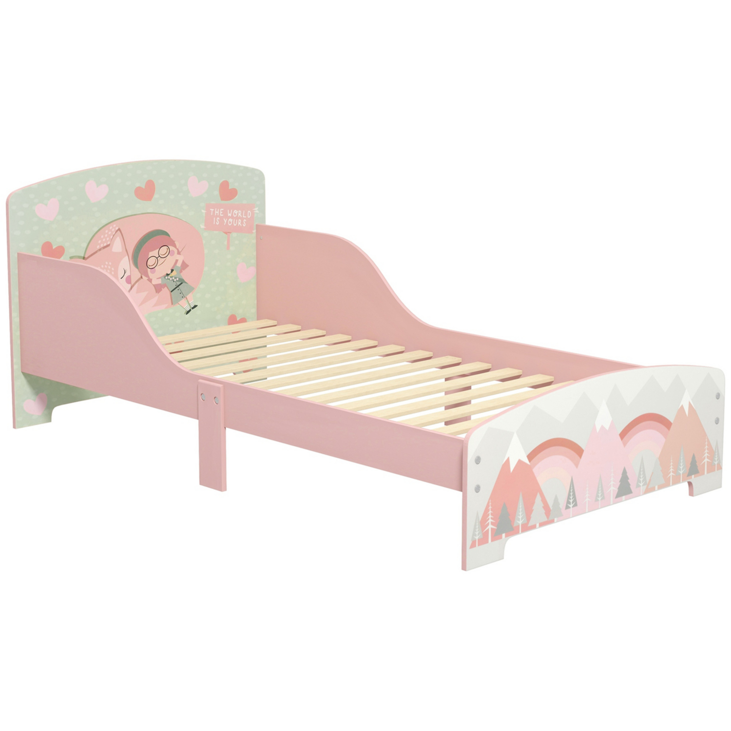 George Pink Zonekiz Woodland Toddler Bed With Storage