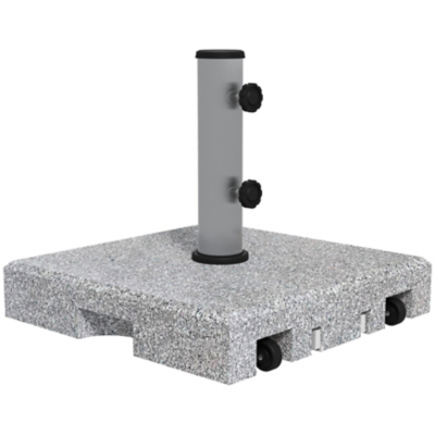asda patio umbrella weights Outsunny 28kg Granite Parasol Base with Wheels | Outdoor & Garden
