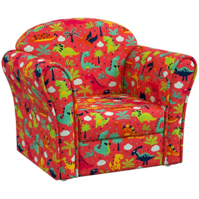AIYAPLAY Kids Sofa Chair With Dinosaur Design For Bedroom - Playroom - Red  | TJ Hughes