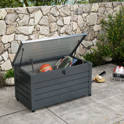Outsunny 331L Waterproof Outdoor Storage Box With Wheels