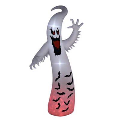 Outsunny 11.8Ft Halloween Inflatable Spooky Ghost, Blow Up Garden Decoration, White
