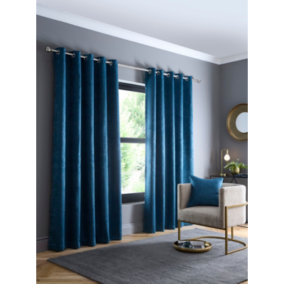 Strata Teal Fusion Dark Eyelet Curtains W 168Cm (66 Inch) X D 137Cm (54 Inch)