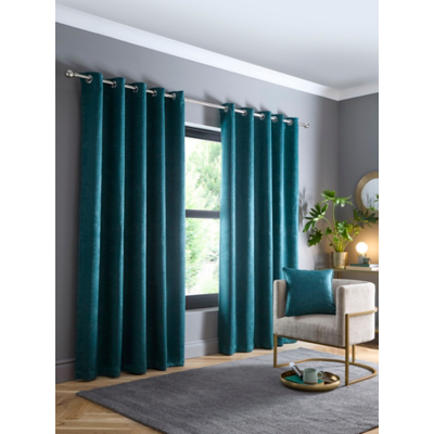 Strata Forest Green Fusion Eyelet Curtains W 168Cm (66 Inch) X D 137Cm (54 Inch)