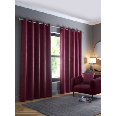 Strata Wine Fusion Eyelet Curtains W 168Cm (66 Inch) X D 137Cm (54 Inch)