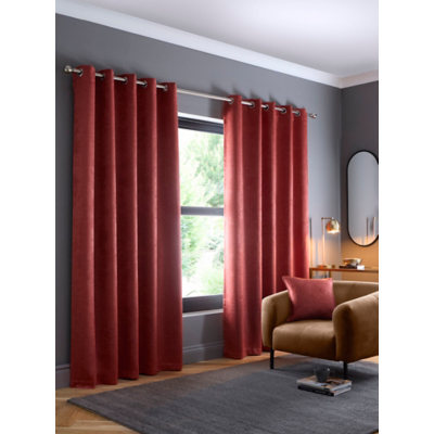 Strata Terracotta Fusion Eyelet Curtains W 168Cm (66 Inch) X D 137Cm (54 Inch)