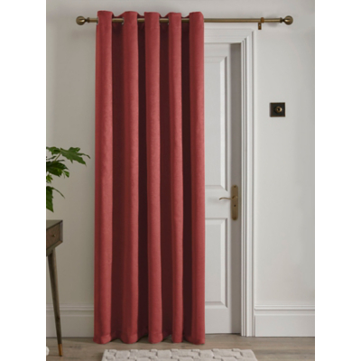 Fusion 'Strata' Dim out woven Eyelet Single Panel Door Curtain in Terracotta | Size: 168 cm width x 214 cm drop