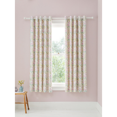 D & D Edith Eyelet Curtains in Lilac  | TJ Hughes