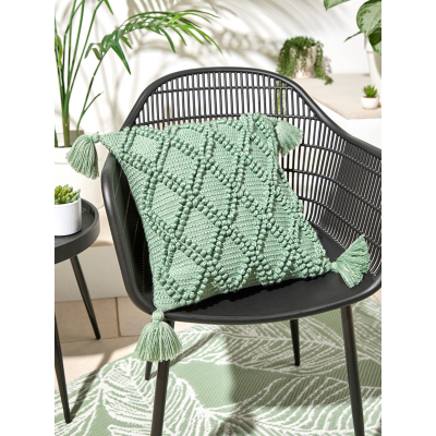 Drift Home 'Alda' Outdoor Durable Garden Filled Bench Cushion in Green | Size: 43 cm x 43 cm
