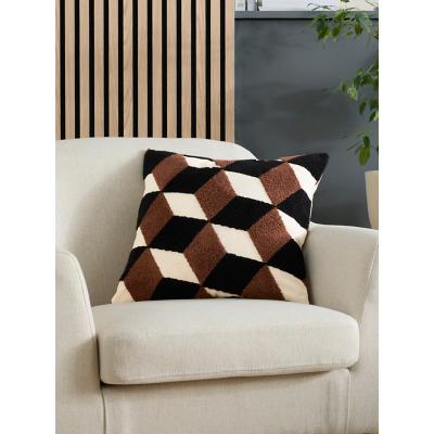 Appletree 'Jett' Tufted Geo Textured Filled Cushion | Size: 43 cm x 43 cm