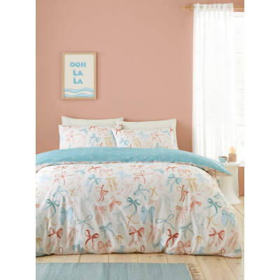 George Fusion Evelyn Reversible Bows Duvet Set - Multi