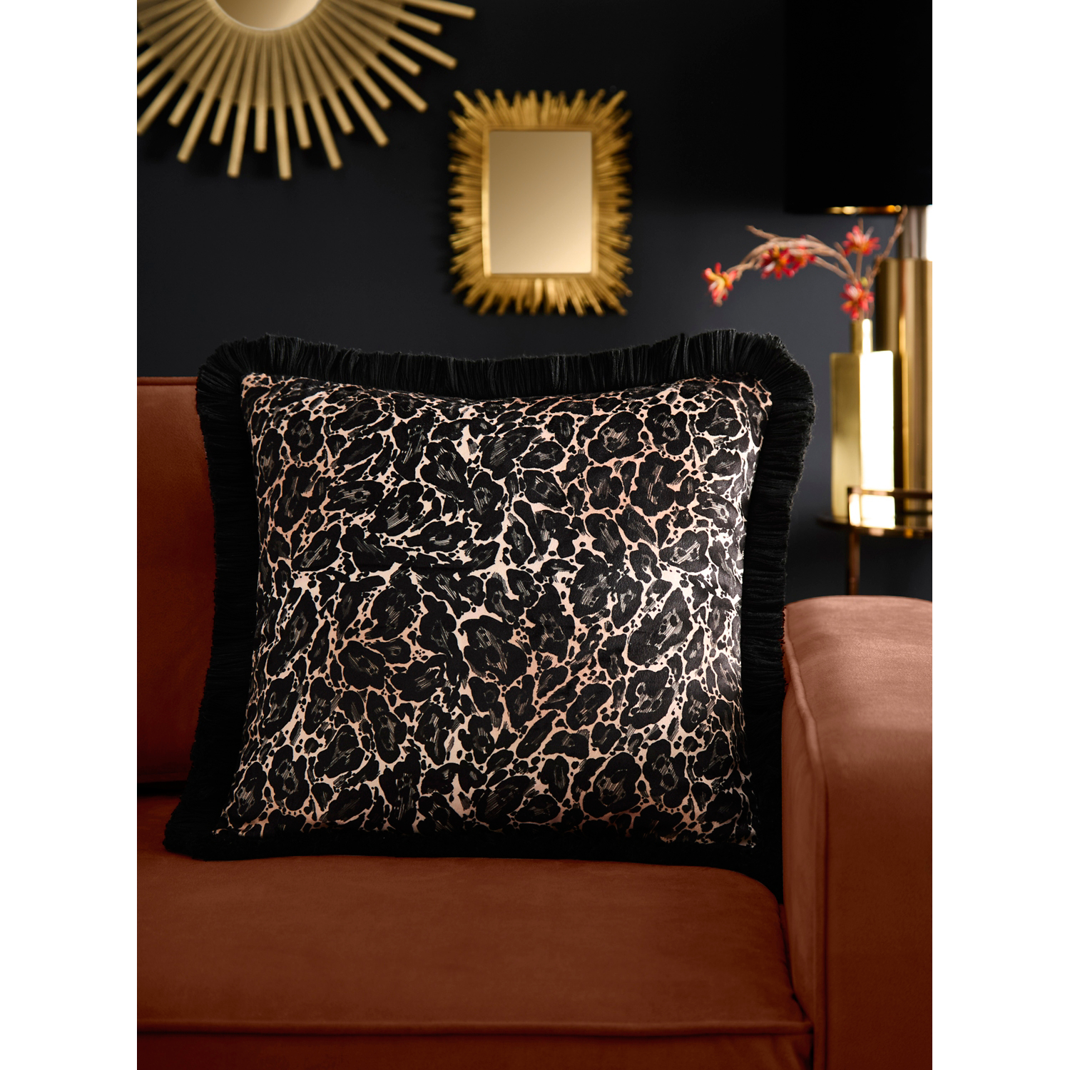 George Gold Laurence Llewelyn-Bowen Leopard Print Josephine Cushion